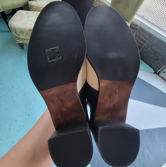 Handmade Leather Black and White Lace up Block Heels - Picture 9 of 9